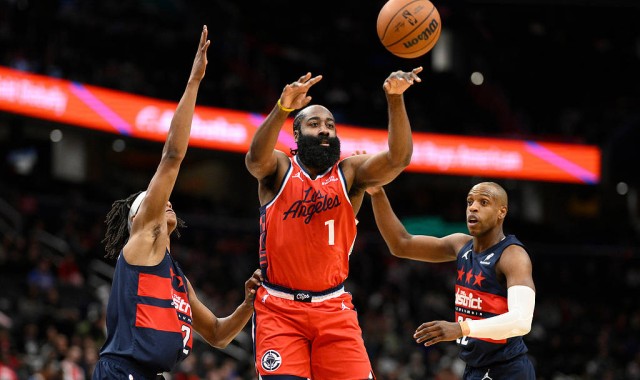 哈登36+7+9萨尔28分 快船击败奇才6连胜